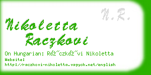 nikoletta raczkovi business card